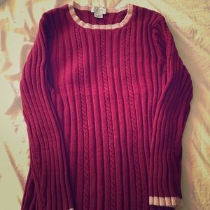 Ann Taylor Loft Ribbed Red Sweater